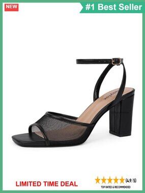 Women's Chunky Block Heel Open Toe Ankle Strap Sandals